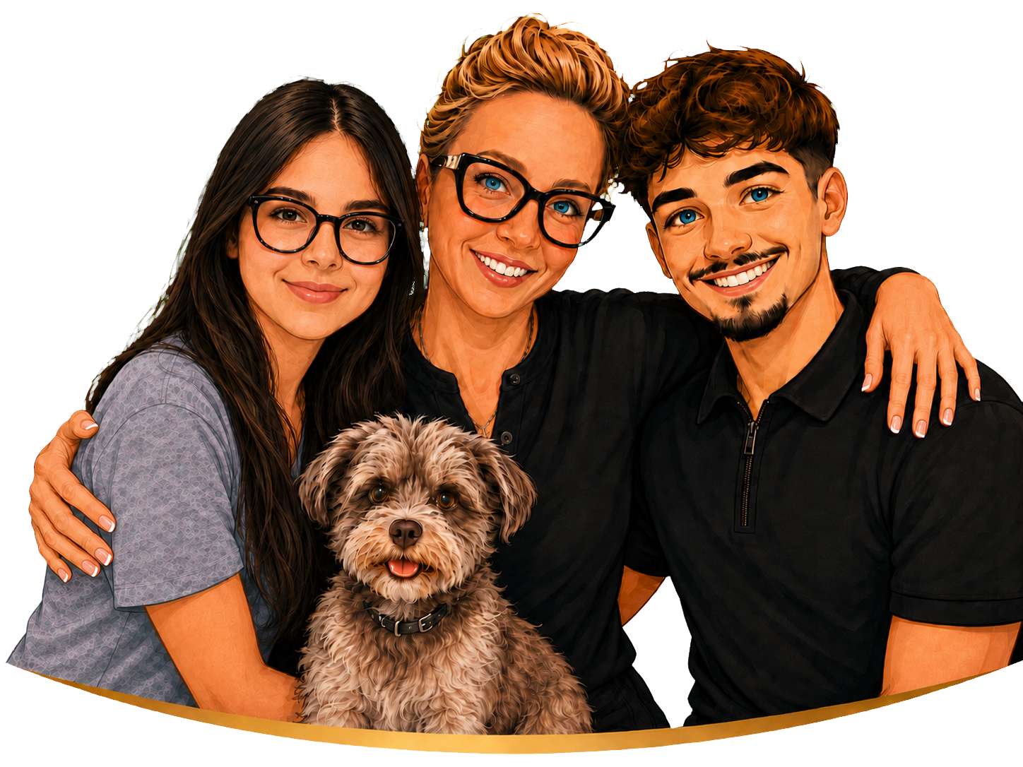 Das Team der Coffee Bar 7 mit vierbeinigem Begleiter